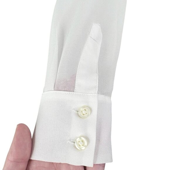 Banana Republic Georgette Sheer Ivory Pintuck Blouse With Camisole Women’s XS - Picture 5 of 11